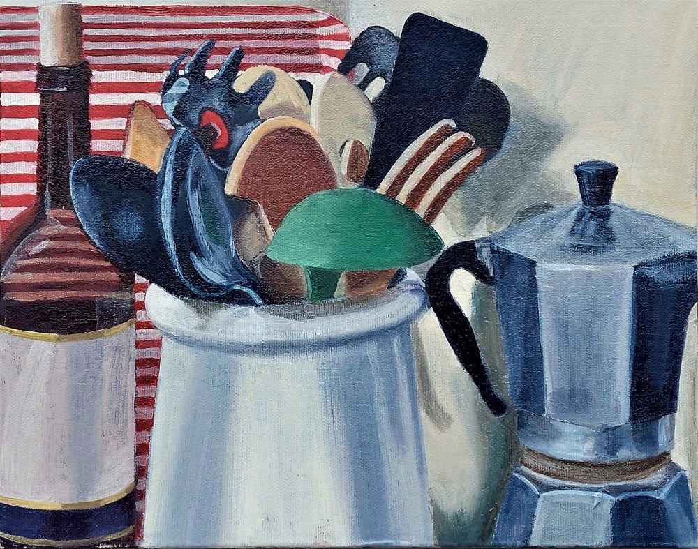 Meeting, 2021, oil painting, 25x35cm