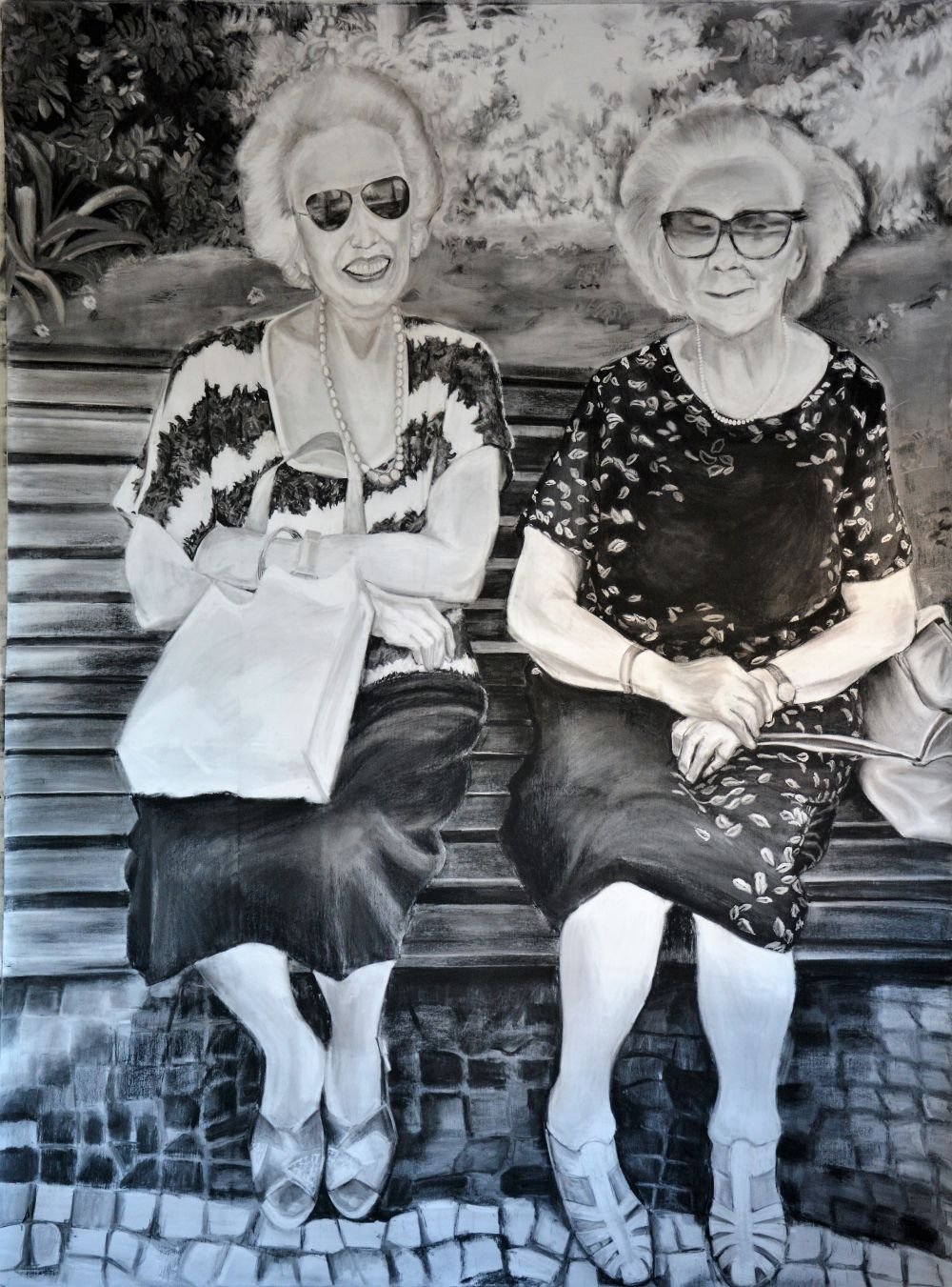 Après-Midi II, 2020, charcoal, 220×150 cm