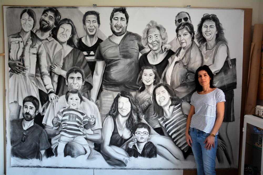 Vacances, 2020, charcoal, 220x320cm