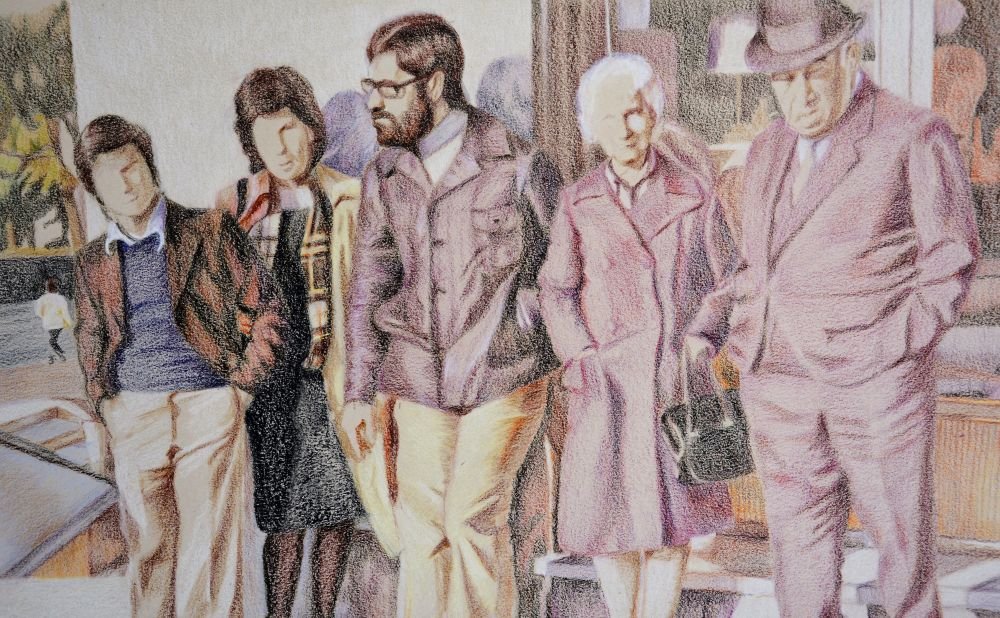 Sunday, 2020, color pencil, 22×36 cm