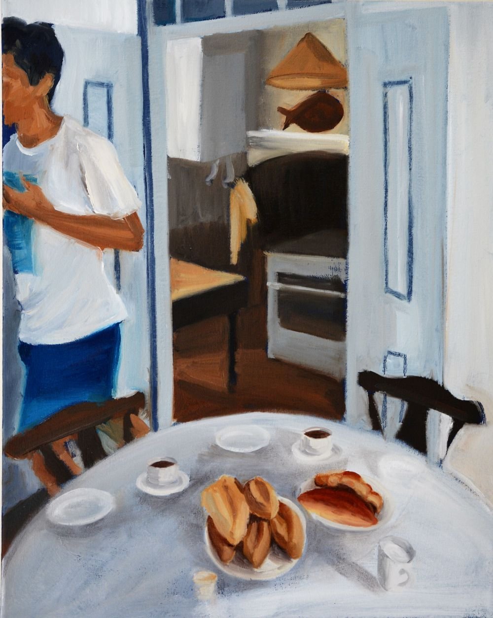 Breakfast, 2019, oil painting, 50×40 cm