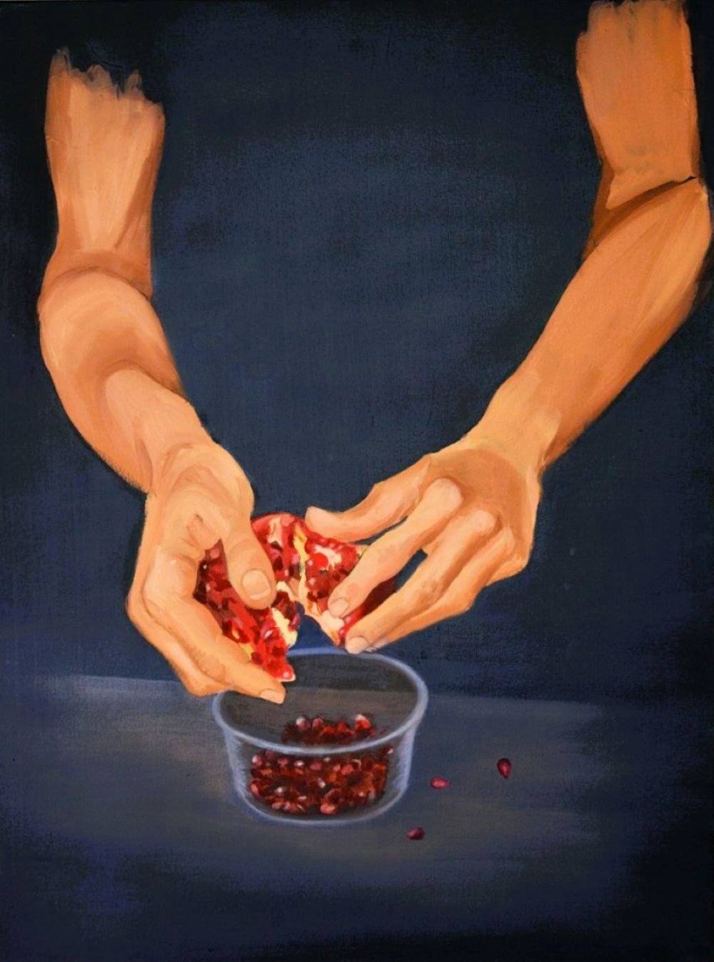 Pomegranate, 2024, oil painting, 80×60 cm