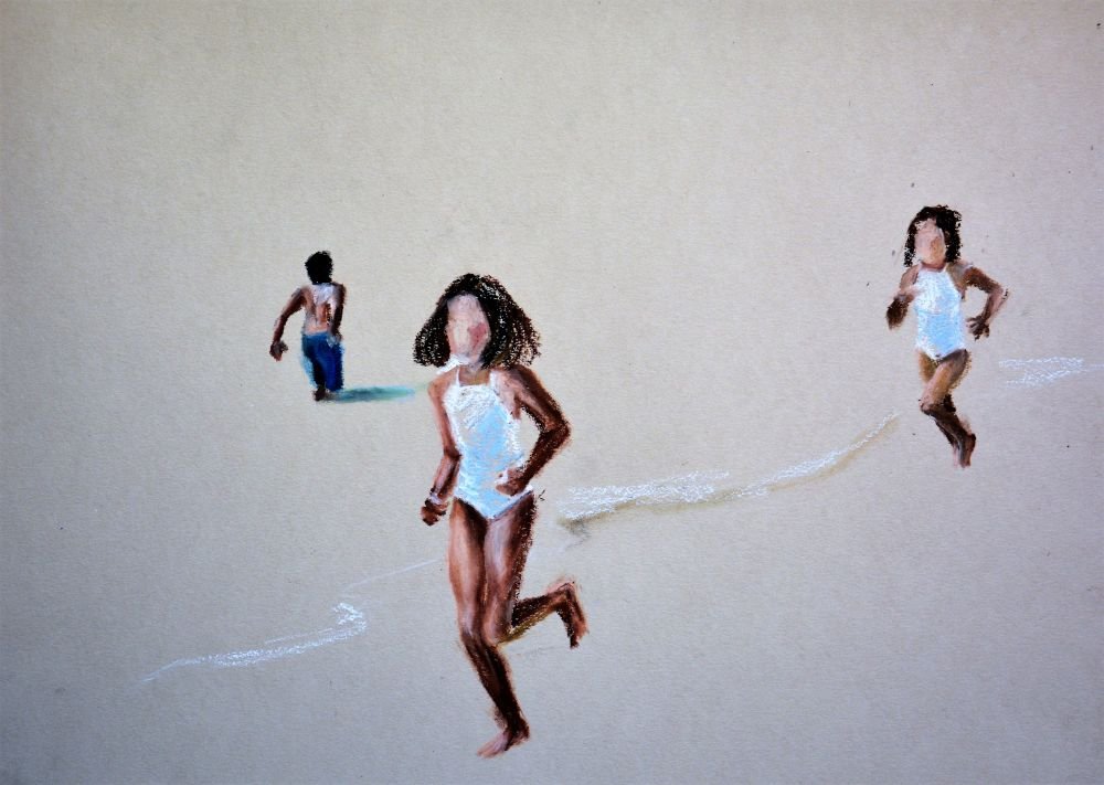 Beach IV, 2020, oil pastel, 30x42cm