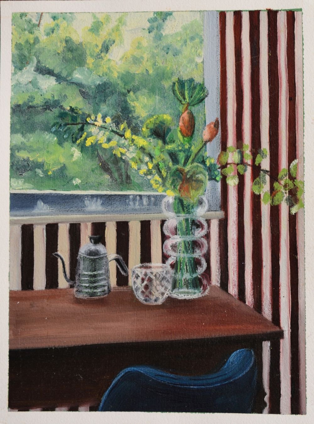 Corner, 2024, oil painting on paper, 28×20 cm 100.00 Euros